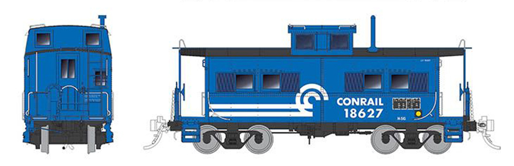 Model of blue caboose