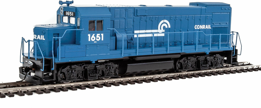 Model of blue diesel locomotive