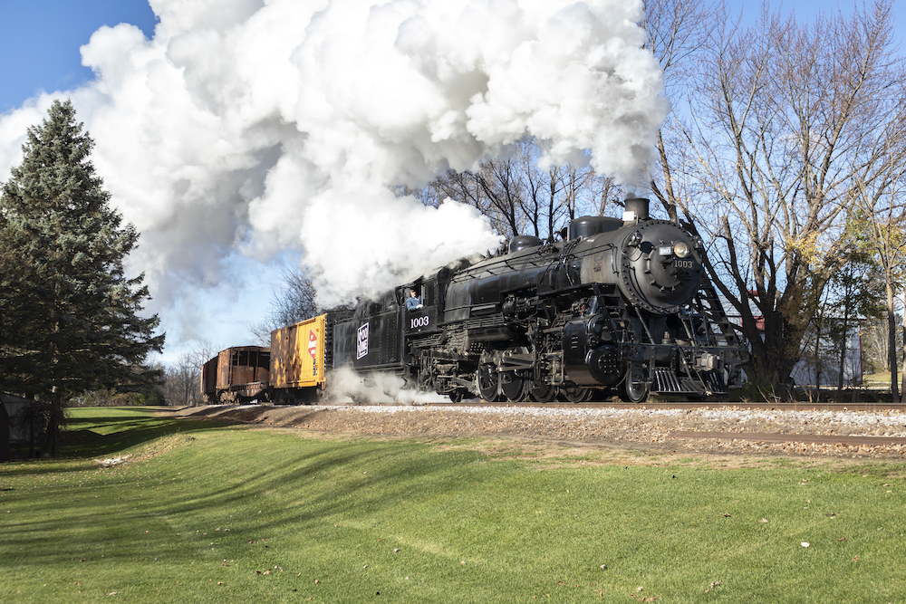 Restored Soo Line Mikado-type steam engine runs through central Wisconsin