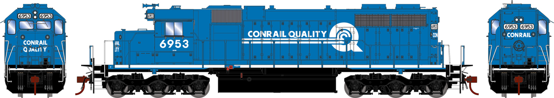Model of blue diesel locomotive