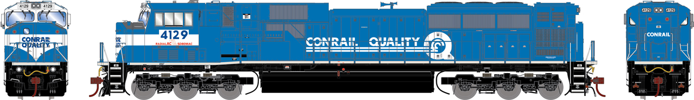 Model of blue diesel locomotive