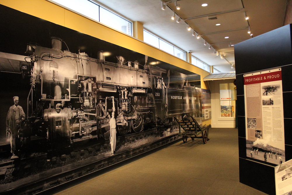 Art gallery inside a railroad museum.