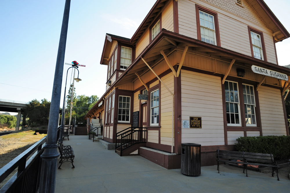 biege and brown restored railroad station
