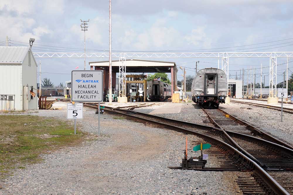 Rail passenger equipment under shelter for repair