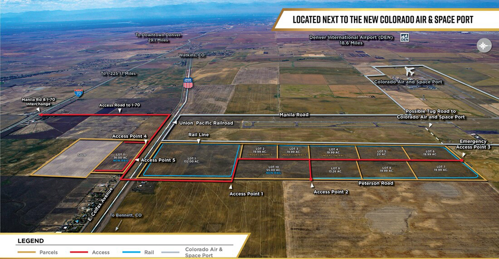 Aerial view of planned industrial park
