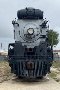 Front of steam locomotive known as the Madame Queen