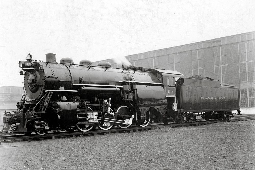 Steam Delaware & Hudson locomotive in profile
