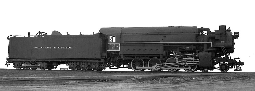 Steam Delaware & Hudson locomotive in profile