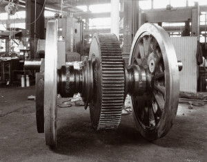 Driving gear of Pennsylvania 6200 turbine locomotive