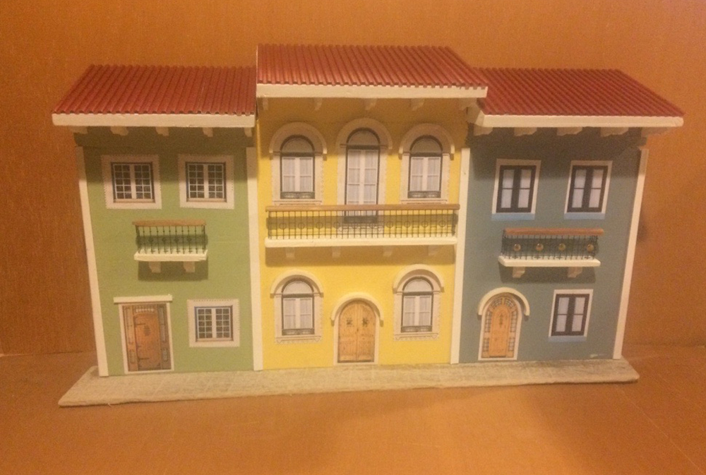 three model structures in different colors