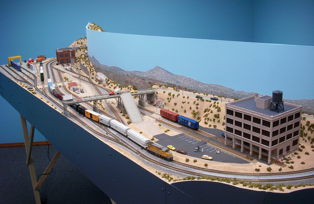 A desert city on a model railroad