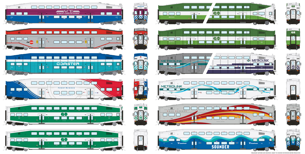 News & Products for the week of July 5th 2023: An image of model passenger cars in different paint schemes