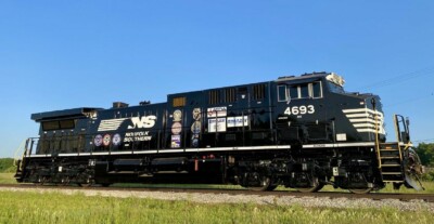 Norfolk Southern rail labor locomotive makes debut at town hall