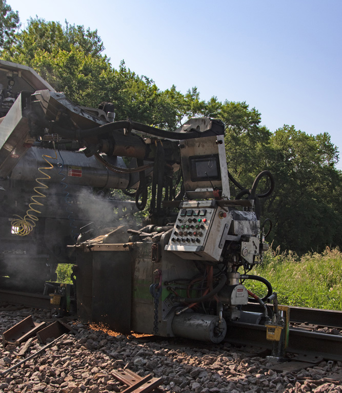 Machine welding rail