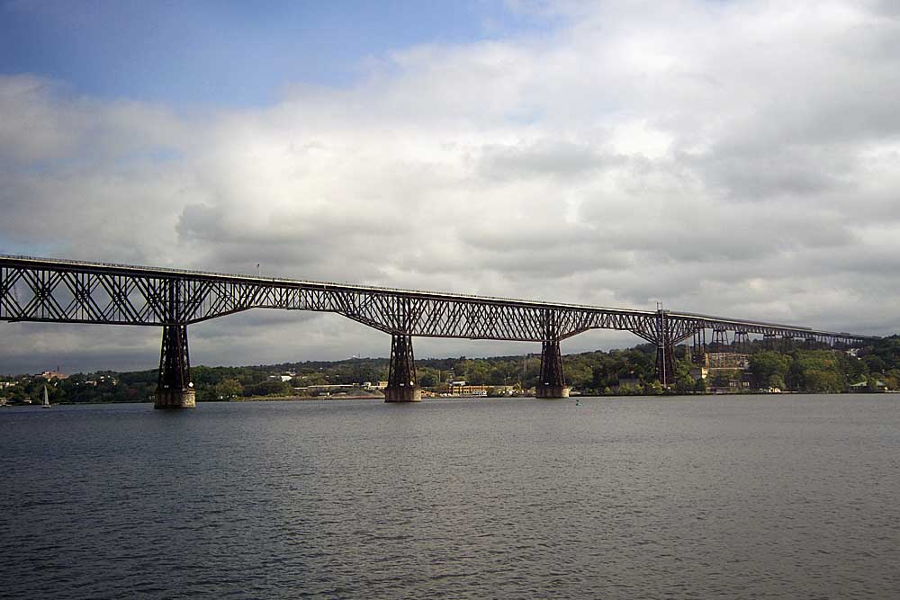Silhouette of Walkway Over the Hudson bridge