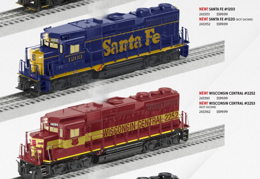 two model diesel locomotives: Lionel 2023 Volume 2 catalog