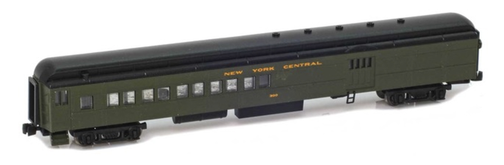 An image of a model passenger car in green