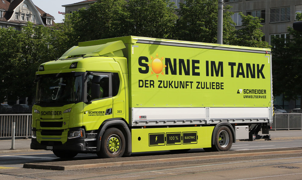 Bright green truck