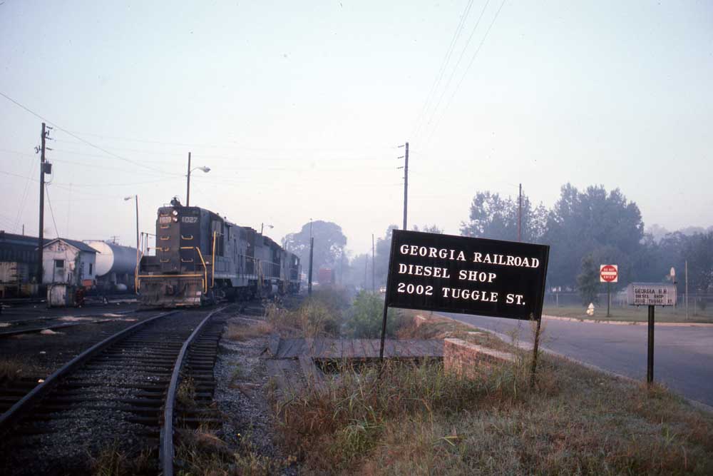 Georgia Railroad diesel locomotive in yard