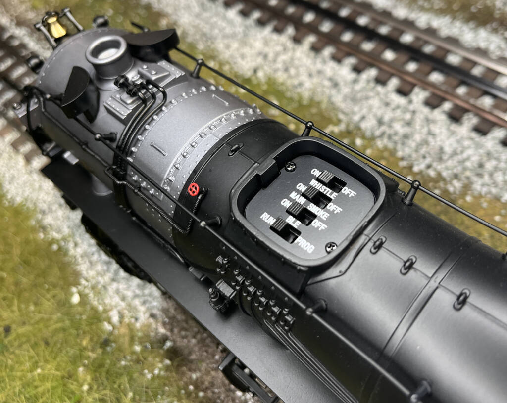top of model locomotive