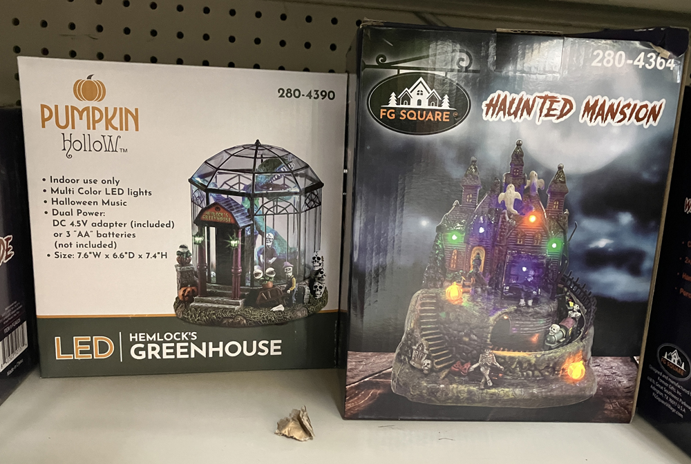 greenhouse and Halloween mansion boxes