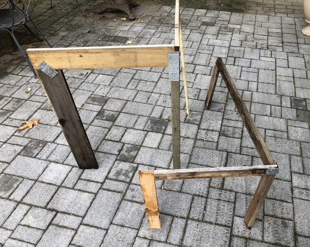 two pieces of wood frames