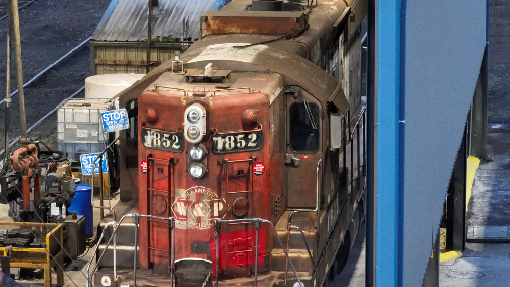 old red locomotive
