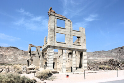 Rhyolite, a railroad ghost town in Nevada