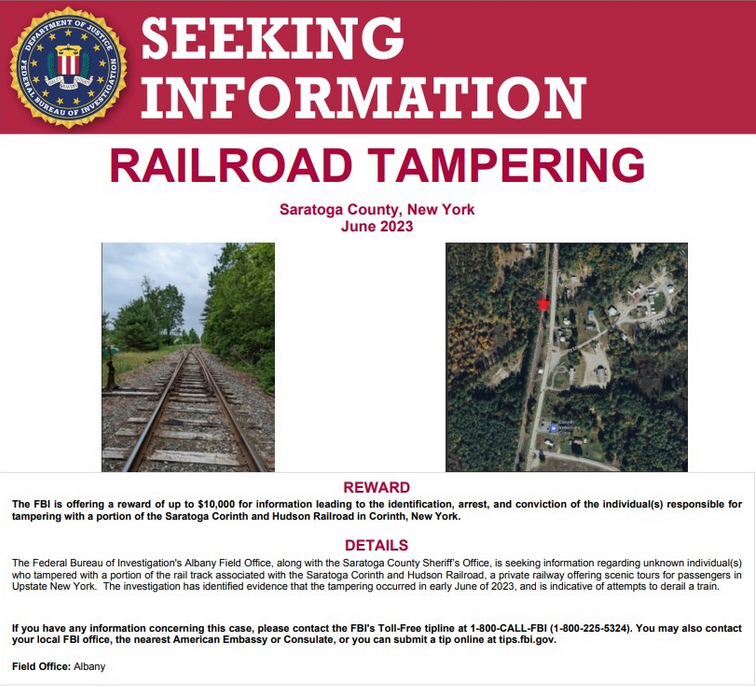 FBI flyer with "seeking information" in large white"