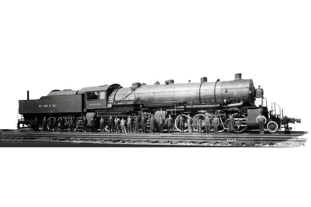 Steam locomotive in profile