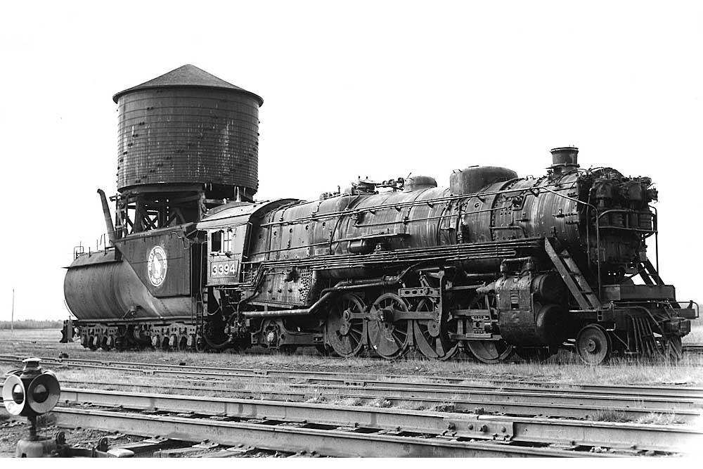 Largest 2-8-2 Mikado steam locomotive in yard