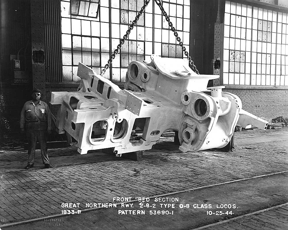 Frame casting from largest 2-8-2 Mikado steam locomotive