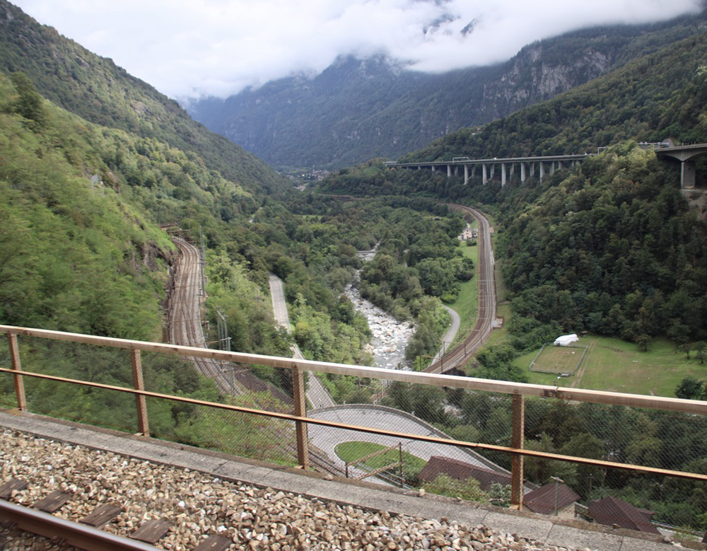 Rail lines in valley