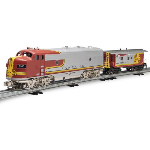 red and silver model train and caboose