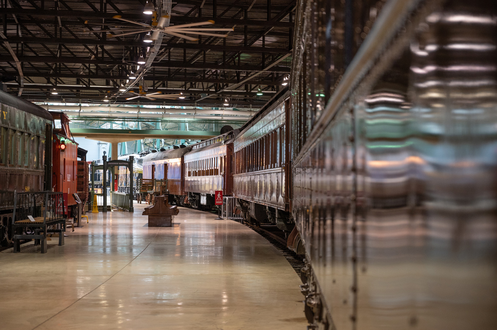 view of inside a railroad museum