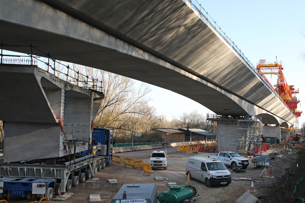 Large concrete bridge under construction