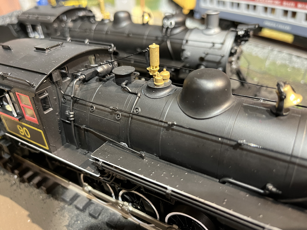 close up of model train