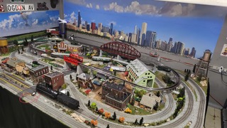 overall scene of toy train layout