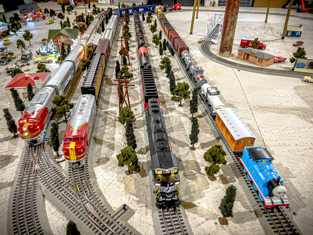overview of toy train layout