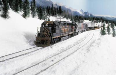 More snowy model railroad scenes