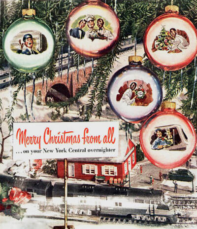 Christmas dinner in the dining car