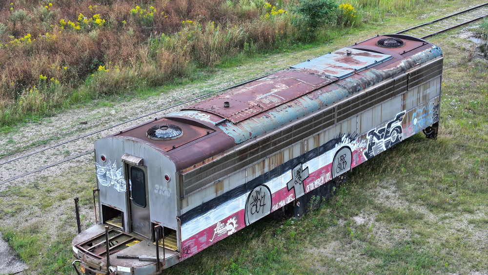 Aerial view of locomotive