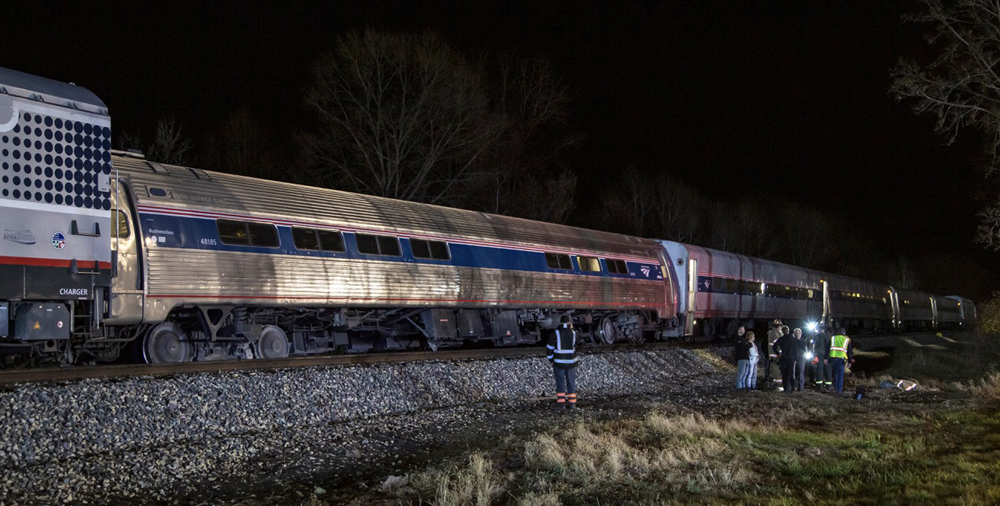 Derailed passenger cars