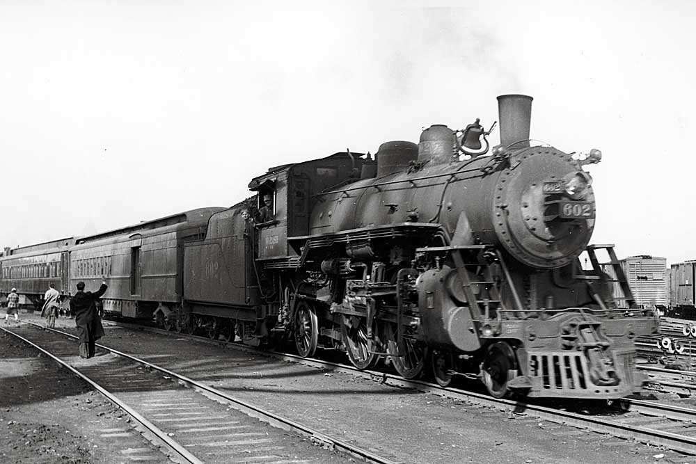 Steam Wabash locomotives with passenger train