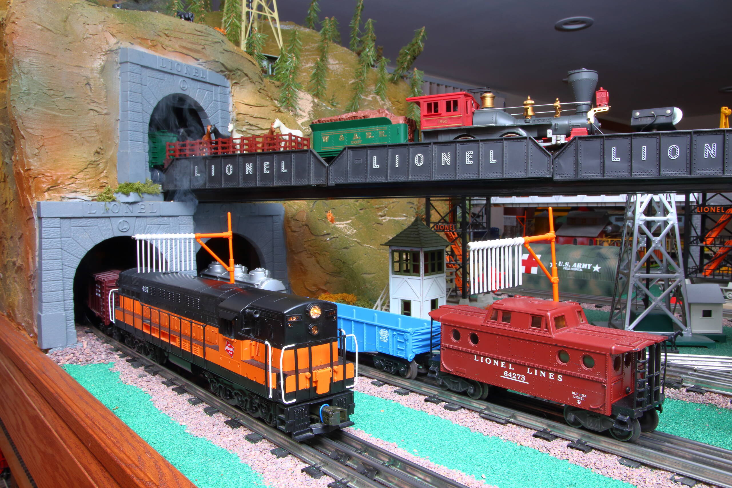 Lionel trains on three-rail track
