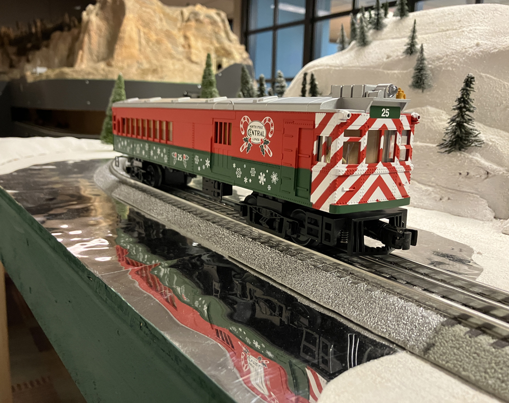 holiday railcar on layout