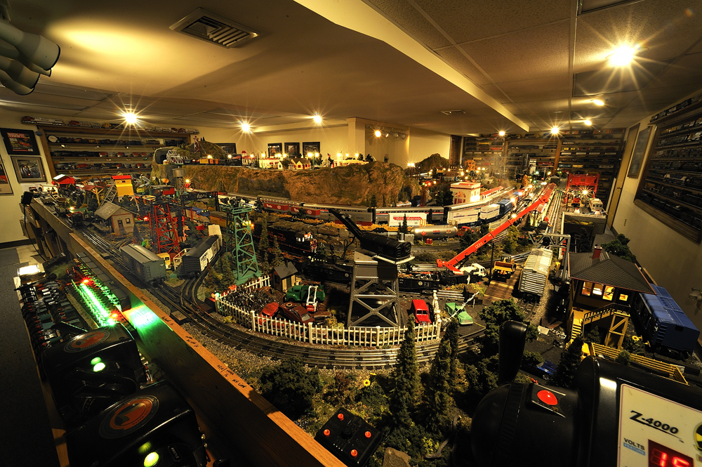 overview of toy train layout