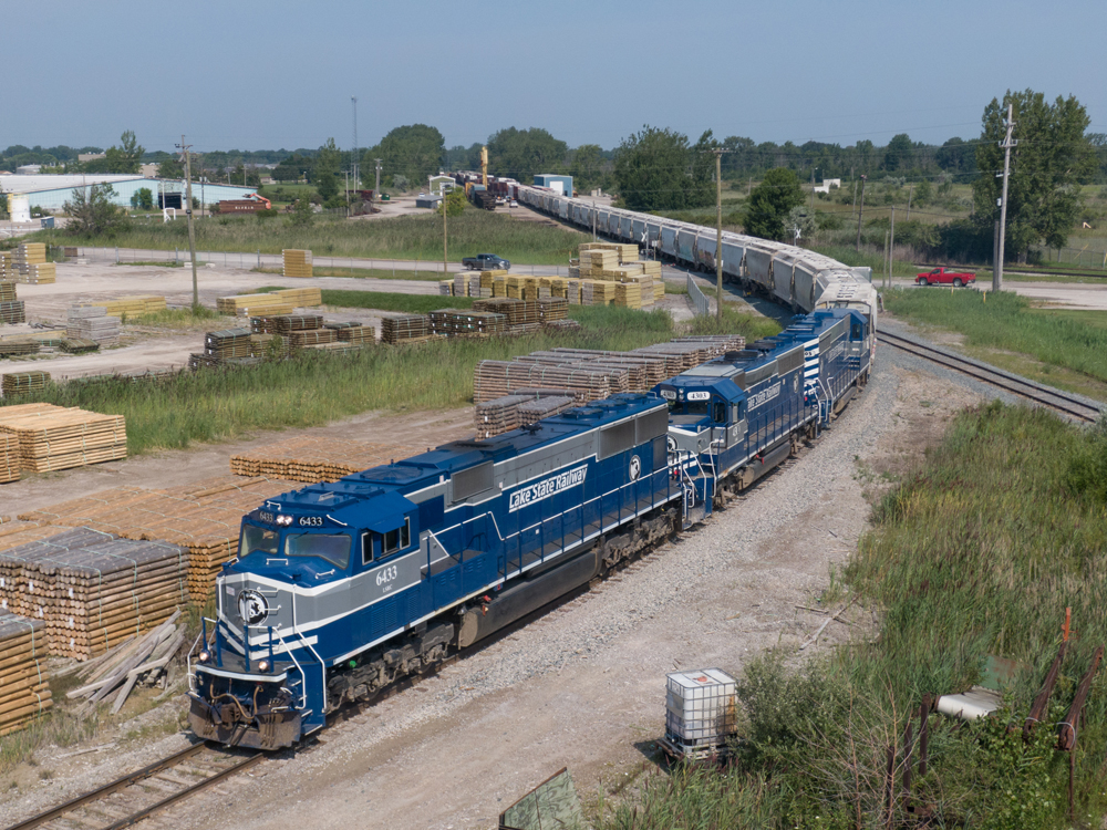 blue and silver locomotive