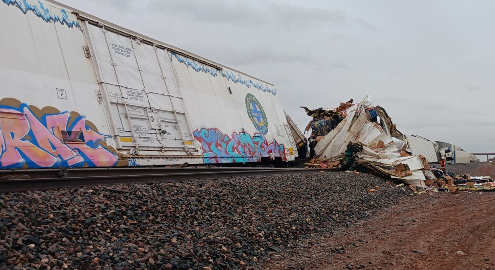 A BNSF derailment this morning in Adamana, Ariz., involved a locomotive and 21 cars, according to authorities. Apache County Sheriff's Office