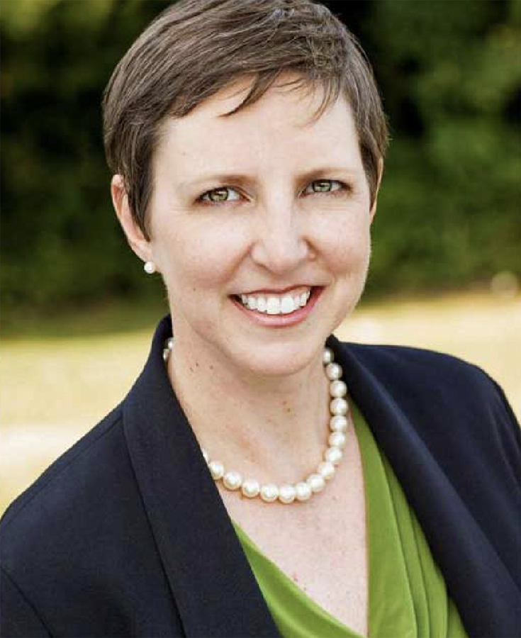 Woman with short dark hair